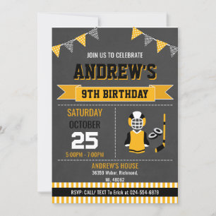 Invitation d'anniversaire de hockey sur mesure