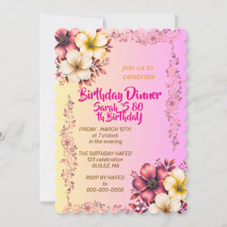 Invitation d'anniversaire de jardin de fleurs sauv