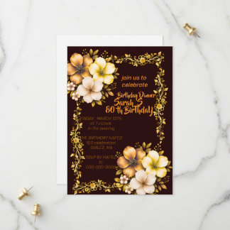 Invitation d'anniversaire de jardin de fleurs sauv