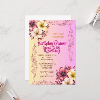 Invitation d'anniversaire de jardin de fleurs sauv