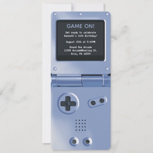 Invitation d'anniversaire de jeu portable Retro Bl (Devant)