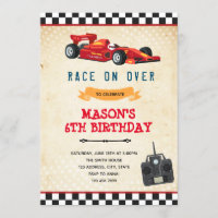 Invitation d'anniversaire de jouet de voiture de c