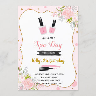 Invitation d'anniversaire de jour de spa