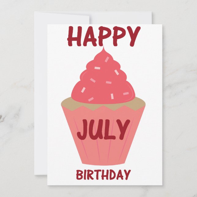 Invitation d'anniversaire de juillet (Devant)