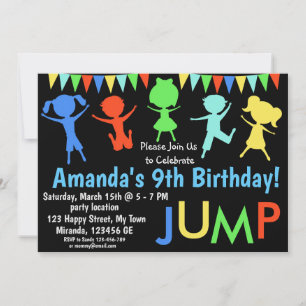 Invitation d'anniversaire de jump