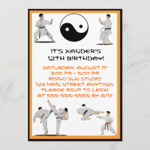 Invitation d'anniversaire de Karate