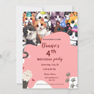 Invitation d'anniversaire de Kitten