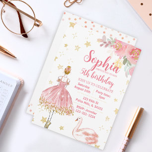 Invitation d'anniversaire de la ballerine de cygne