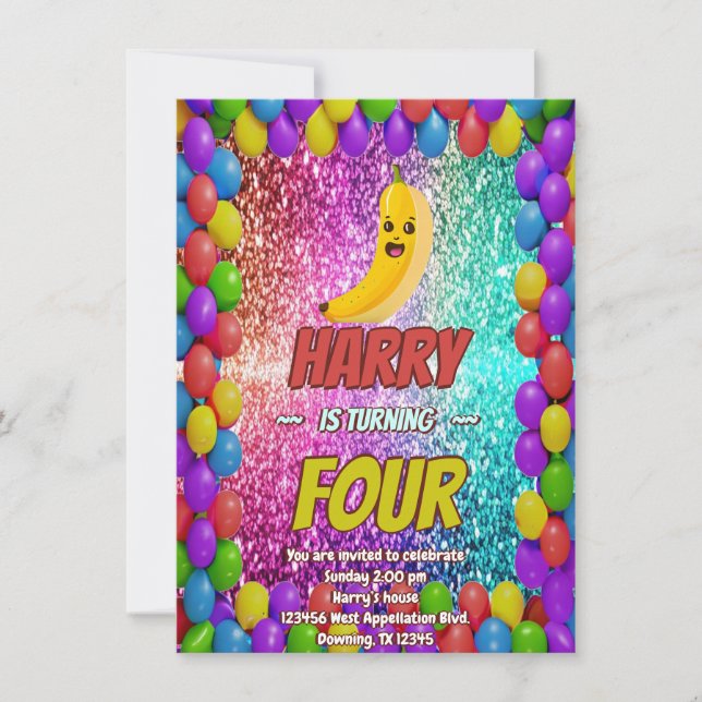 Invitation d'anniversaire de la bande dessinée Ban (Devant)