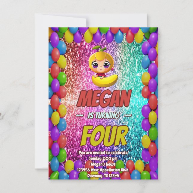 Invitation d'anniversaire de la bande dessinée Ban (Devant)