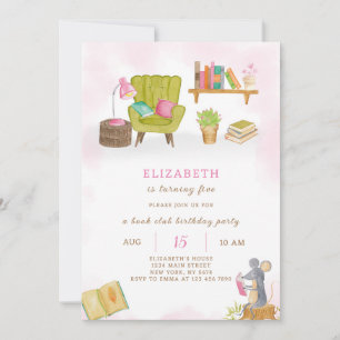 Invitation d'anniversaire de la bibliothèque