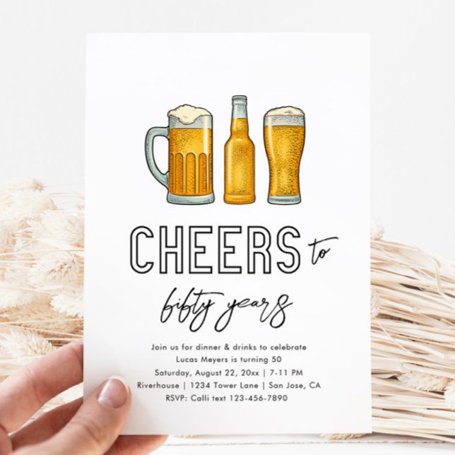 Invitation d'anniversaire de la bière | Boissons I (Créateur téléchargé)