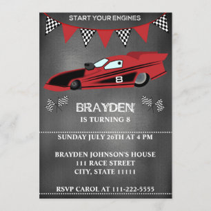 Invitation d'anniversaire de la course de tableau 