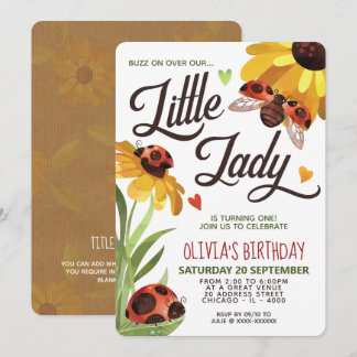 Invitation d'anniversaire de la Dame Bug moderne