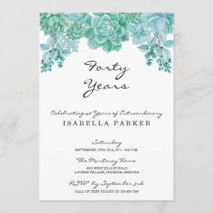 Invitation d'anniversaire de la femme succulente