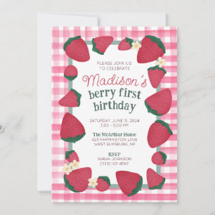 Invitation d'anniversaire de la ferme des fraises 