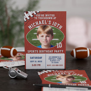 Invitation d'anniversaire de la fête de football p