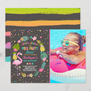 Invitation d'anniversaire de la fête de la piscine