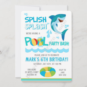 Invitation d'anniversaire de la fête de la piscine