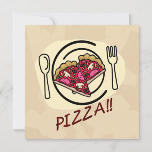 Invitation d'anniversaire de la fête de la pizza