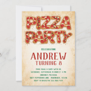 Invitation d'anniversaire de la fête de Pizza
