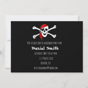 Invitation d'anniversaire de la fête des pirates