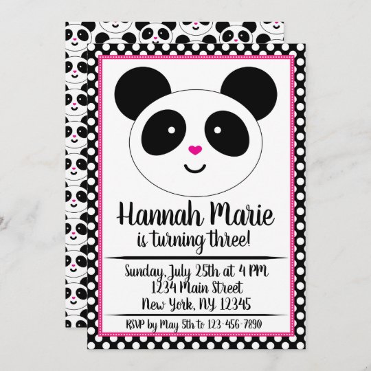 Invitation D Anniversaire De La Fete Du Panda Zazzle Fr