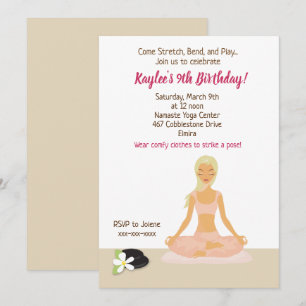 Invitation d'anniversaire de la fête du yoga
