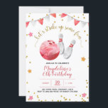 Invitation d'anniversaire de la fille Bowling<br><div class="desc">Invitation d'anniversaire de la fille Bowling</div>