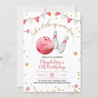 Invitation d'anniversaire de la fille Bowling