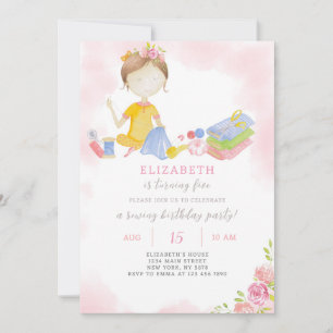 Invitation d'anniversaire de la fille couture