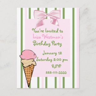 Invitation d'anniversaire de la fille de Crème de