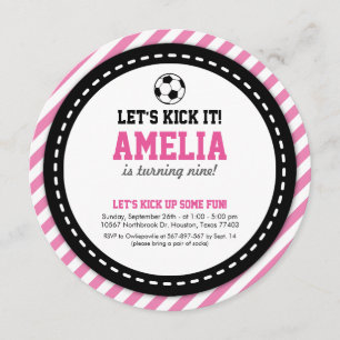 Invitation d'anniversaire de la fille de football