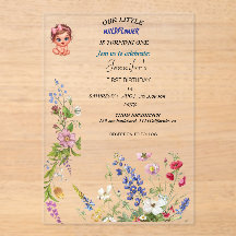 Invitation d'anniversaire de la fille fleur sauvag