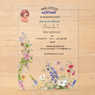 Invitation d'anniversaire de la fille fleur sauvag