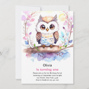 Invitation d'anniversaire de la fille Owl