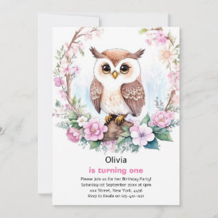 Invitation d'anniversaire de la fille Owl