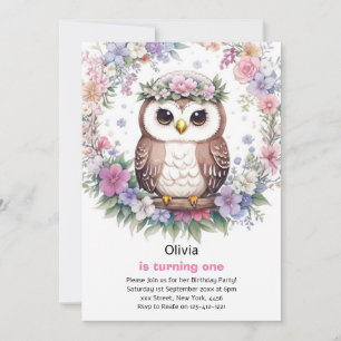 Invitation d'anniversaire de la fille Owl