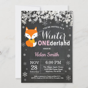 Invitation d'anniversaire de la fille renard Onede