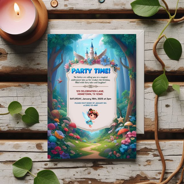 Invitation d'anniversaire de la forêt de Fairytale (Créateur téléchargé)