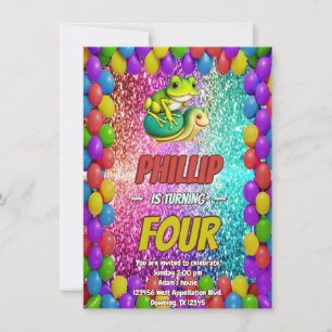 Invitation d'anniversaire de la grenouille et de l