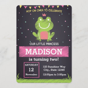 Invitation d'anniversaire de la Grenouille princiè