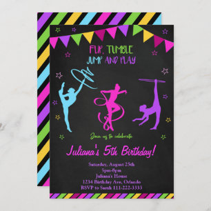 Invitation d'anniversaire de la gymnastique de cou