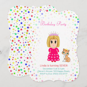Invitation d'anniversaire de la jolie princesse av