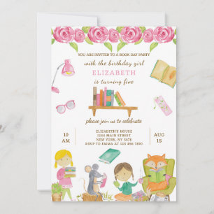 Invitation d'anniversaire de la journée du livre