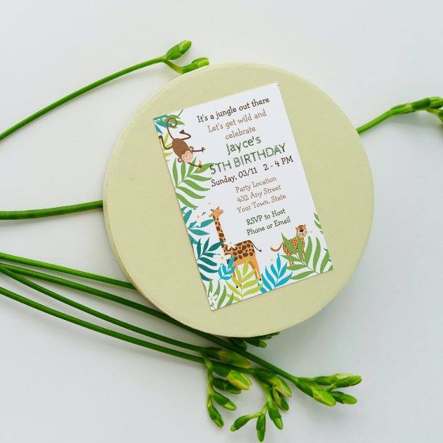 Invitation d'anniversaire de la jungle (Créateur téléchargé)