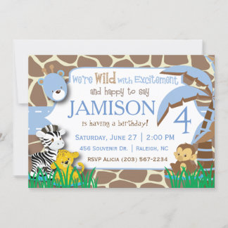 Invitation d'anniversaire de la Jungle Bleue