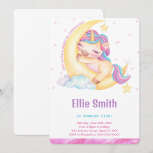 Invitation d'anniversaire de la licorne