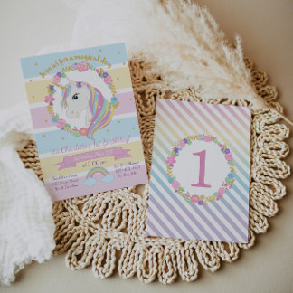 Invitation d'anniversaire de la licorne