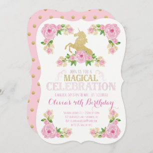 Invitation d'anniversaire de la licorne